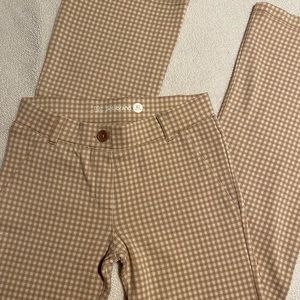 Betabrand Taupe Gingham Bootcut: XS Petite